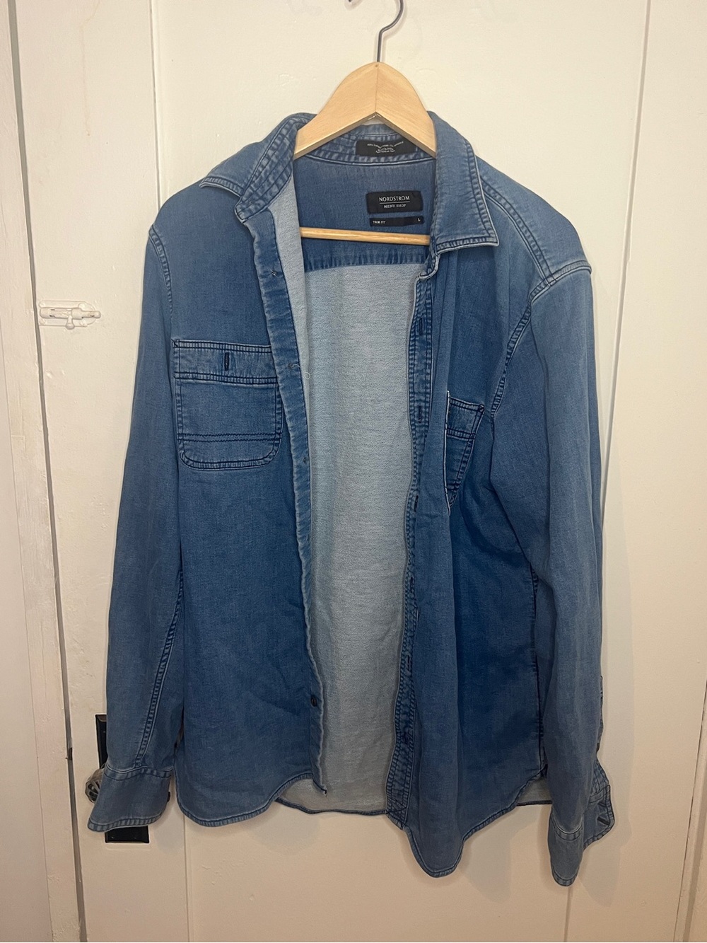 Nordstrom Men's Lightweight Denim Shirt Jacket — Blue